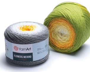 Flowers Merino yarn 2 x 225 g Flowers Merino yarn 2 x 225 g
