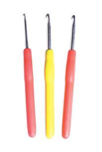 Crochet hook with silicone handle