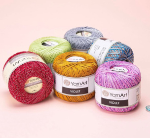 Violet,Violet Melange yarn 6 x 50 g
